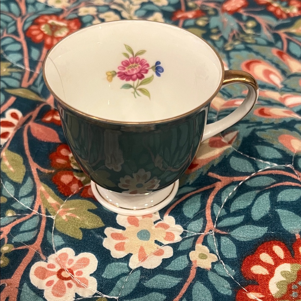 Vintage Eschenbach Floral Teacup with Gold Accent